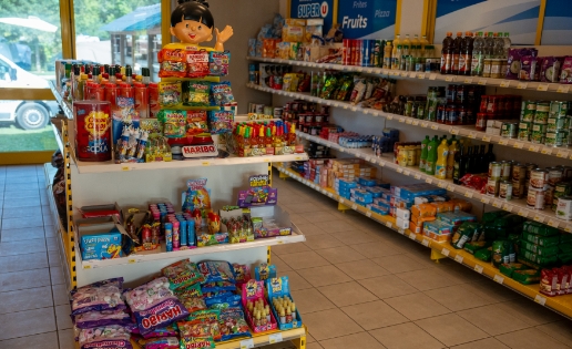 The grocery store at Les Bords de Loue campsite