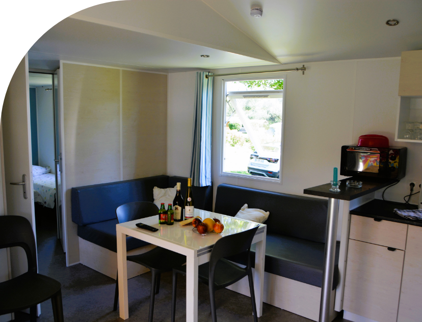 Lounge area in the Quattro mobile home